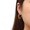 European and American Fashion Cross-border Floral Pattern Stainless Steel Oval Hoop Earrings PW-WG9963E-01-3