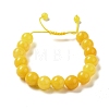 12.5mm Round Dyed 12.5mm Round Natural White Jade Imitation Beeswax Braided Bead Bracelets for Women Men BJEW-C060-01A-1