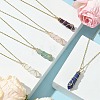 Natural Mixed Gemstone Faceted Bullet Shaped Pendant Necklaces NJEW-JN05026-01-2