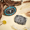 2Pcs 2 Colors Zinc Alloy & Wood Beads Buckles AJEW-GF0015-53-4