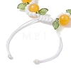 Handmade Porcelain and Cat Eye and Acrylic Beads Braided Bead Bracelets BJEW-TA00700-03-4
