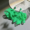 Alloy Polyester Flower Tassel Stud Earrings FS-WG690F4-08-1