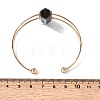 Brass Wire Wrapped Natural Obsidian Hexagon Point Cuff Bangles for Women BJEW-L719-01G-04-5