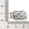 Brass Micro Pave Clear Cubic Zirconia Box Clasps KK-E084-28P-3