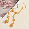 Vintage Brass Flower Link Double Ring Bracelets for Wedding and Formal Ooccasions YR9933-1