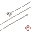 Rhodium Plated 925 Sterling Silver Wheat Chains Necklace for Women STER-I021-02A-P-1