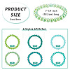 6Pcs 6 Styles 8mm Glass Round Beaded Stretch Bracelet Sets BJEW-TAC0025-4