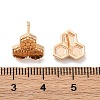 Brass Stud Earrings EJEW-D288-10G-3