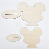 2 Sizes Pigtaill Girl Wooden Head Child Silhouette Stands ODIS-WH0030-15A-3