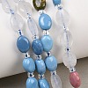 Natural Quartz Crystal & Rhodonite & Unakite & Mookaite & Synthetic Blue Goldstone & Synthetic Agate Beads Strands G-Z135-A11-1