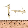 Brass Micro Pave Cubic Zirconia Stud Earrings KK-CBA8324-20G-05-5