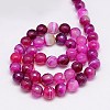 Natural Striped Agate/Banded Agate Beads Strands G-G581-8mm-13-2