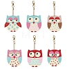 6Pcs DIY Diamond Painting Owl Keychain Kits PW-WG37898-01-3