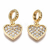 Brass Micro Pave Clear Cubic Zirconia Pendants KK-Q277-053-NF-2