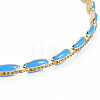 Brass Micro Pave Cubic Zirconia Link Tennis Necklaces for Women NJEW-T013-01G-02-3