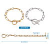 304 Stainless Steel Paperclip Chain Bracelets BJEW-TA0003-04-7