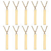 CHGCRAFT 10Pcs Brass Coated Iron Pendant Necklace NJEW-CA0001-17G-1