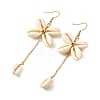 Natural Cowrie Shell Dangle Earrings EJEW-JE07285-3