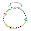 Resin Evil Eye & Glass Seed Beaded Bracelets BJEW-MZ00049-1