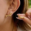304 Stainless Steel Rhinestone Stud Earrings EJEW-D366-02G-1