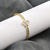 Brass Micro Pave Cubic Zirconia Link Bracelets BJEW-Z082-01G-02-3