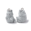 Animal Flocking Resin Pendants RESI-A049-03C-2