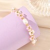 Natural Rice Pearl Flower Glass Seed Beaded Bracelets for Women BJEW-MZ00352-2