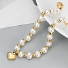 304 Stainless Steel & Imitation Pearl Charm Bracelets FS-WGF99C6-01-5