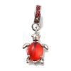 Rack Plating Alloy Rhinestone European Dangle Charms FIND-H005-45P-07-1