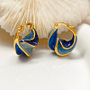 Alloy & Enamel Hoop Earrings WG61D14-01-1
