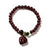 6mm Round Cinnabar Mala Stretch Bracelets BJEW-B080-28B-02-1