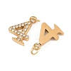 304 Stainless Steel Rhinestone Pendants STAS-N133-03E-G-2