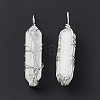 Natural Quartz Crystal Copper Wire Wrapped Pendants G-F733-05G-3