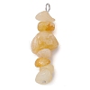 Gradient Color Natural Citrine & Natural Tiger Eye & Natural Gold Rutilated Quartz Chip Beaded Pendants PALLOY-JF02791-08-3