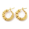 Rack Plating Brass Flat Round Beaded Hoop Earrings EJEW-K263-13G-1