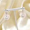 Natural Rose Quartz & 304 Stainless Steel Hoop Earrings for Women EJEW-G475-02P-09-2