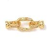 Brass Micro Pave Clear Cubic Zirconia Fold Over Clasps KK-D259-08A-G-1