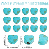 SUNNYCLUE 4 Strands Dyed Synthetic Turquoise Heart Beads Strands G-SC0002-61A-2