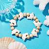 Beach Dolphin Dyed Synthetic Turquoise Stretch Bracelets BJEW-JB10288-02-2