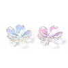 Transparent Acrylic Flower Bead Caps X-MACR-C009-13-4