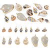 14Pcs 7 Styles Electroplated Natural Mixed Shell Pendants BSHE-TA0001-34A-2