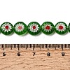 Handmade Millefiori Glass Flat Round Bead Strands LK-P011-24-4