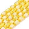 Handmade Millefiori Glass Oval Bead Strands LK-Z001-01B-01-1