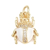 Brass Micro Pave Clear Cubic Zirconia Pendants KK-F938-22B-G05-1