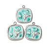 304 Stainless Steel Enamel Pendants STAS-P406-25A-P-1