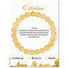 Natural Yellow Quartz Beaded Stretch Bracelets PW-WG7FE75-20-1