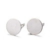 925 Sterling Silver Flat Pad  Stud Earring Findings STER-K167-045F-S-8
