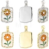 2Pcs 2 Colors Brass Enamel Pendants KK-YW0004-61-1