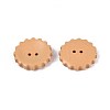 Spray Painted Natural Wood Buttons WOOD-T032-34B-2