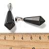 Natural Obsidian Pointed Pendants G-B127-15P-01-3